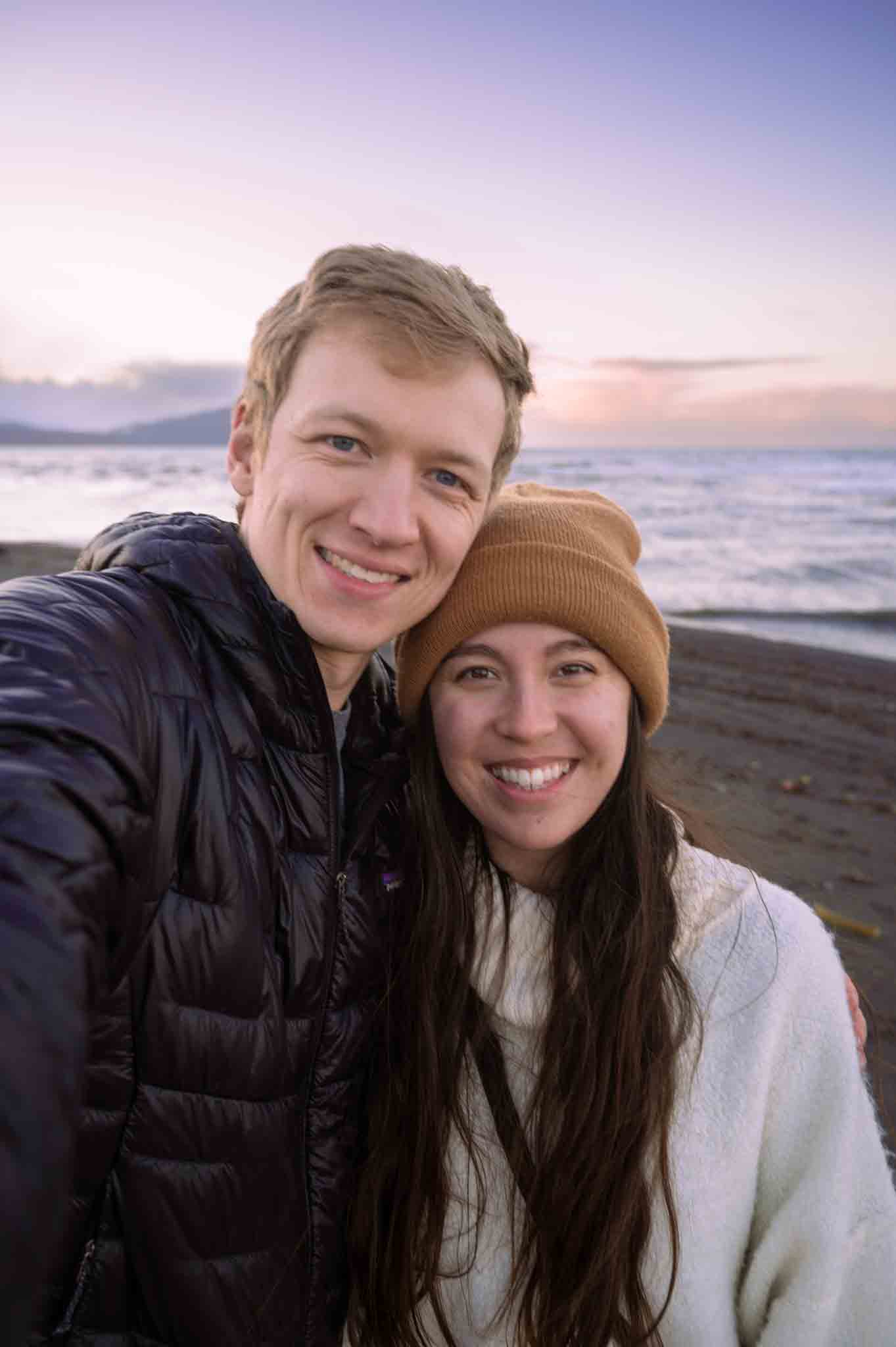 Adventure travel couple sharing Beaches Near Port Angeles
